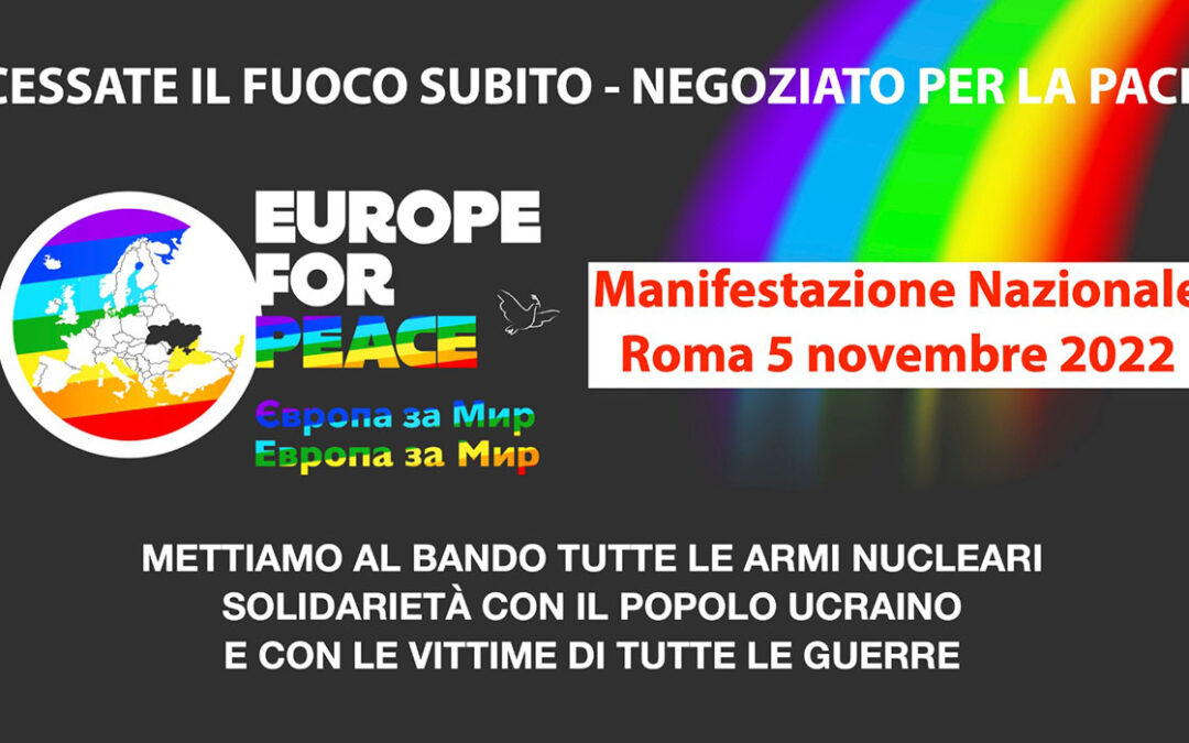 Fondazione Centro Studi Doc aderisce alla manifestazione nazionale “Cessate il fuoco subito – Negoziate per la pace”